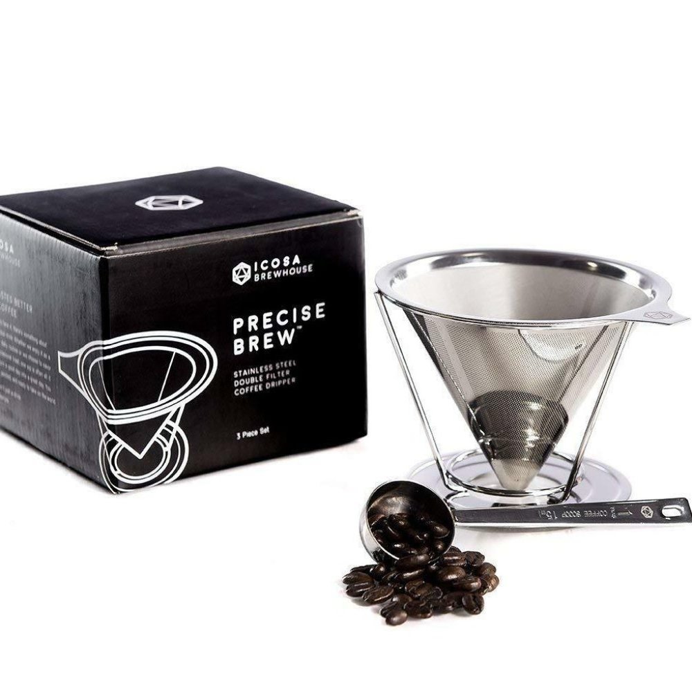 Icosa Stainless Paperless Dripper Coffee Set - Picture 2 of 2